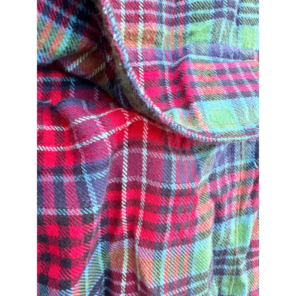 LL Bean XL Plaid patchwork Fleece Lined Flannel Shirt Jacket Lumberjack Shacket - Picture 4 of 8